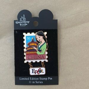 Epcot Stamp Pin Series #3 China Mulan Dangle Disney Pin LE 3500 (A8)